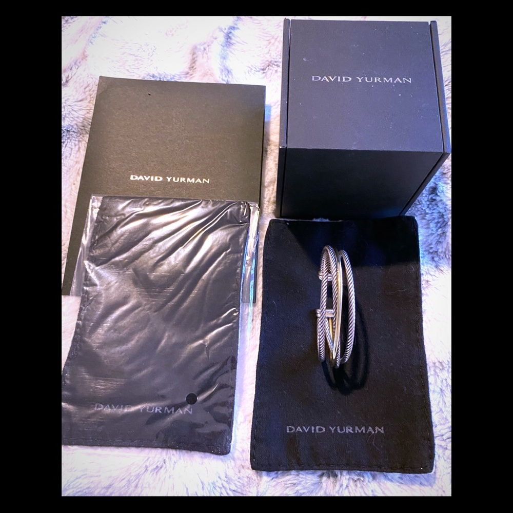 David Yurman Crossover Three-Row Cuff Silver&Gold